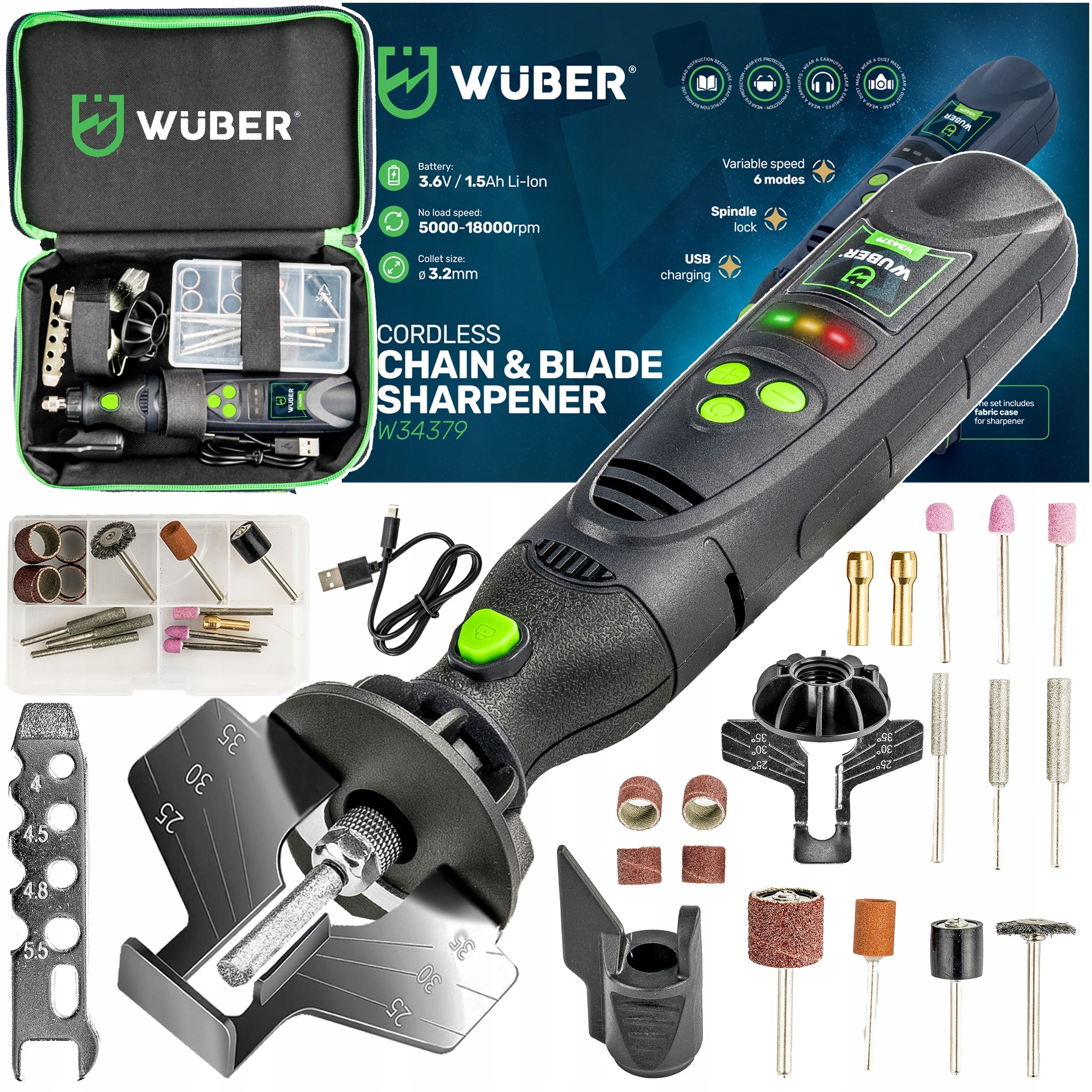 Bezprzewodowa Szlifierka Mini Ostrzałka Do Łańcuchów Ostrzy Pił Pilarek