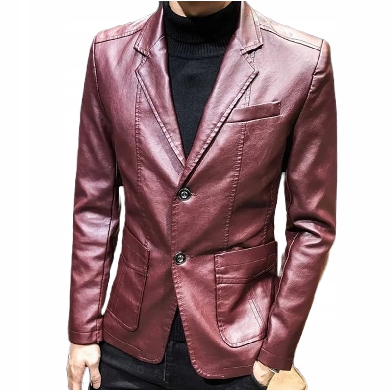 MODNA MĘSKA SKÓRZANA MARYNARKA DO JEANSÓW CASUAL