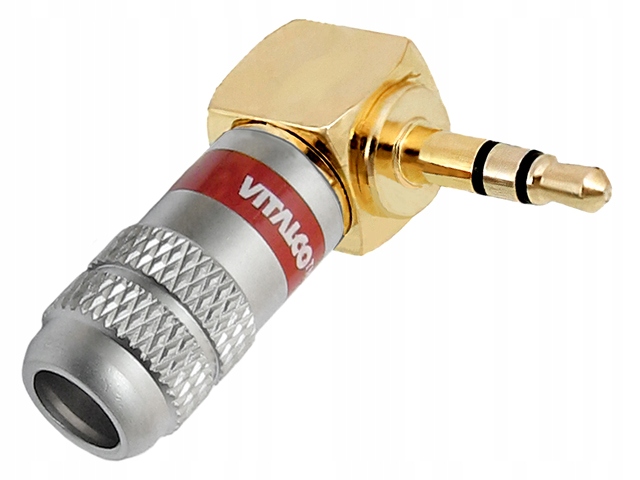 

Wtyk Jack 3.5mm 3P Trs stereo kątowy Chrom Vitalco