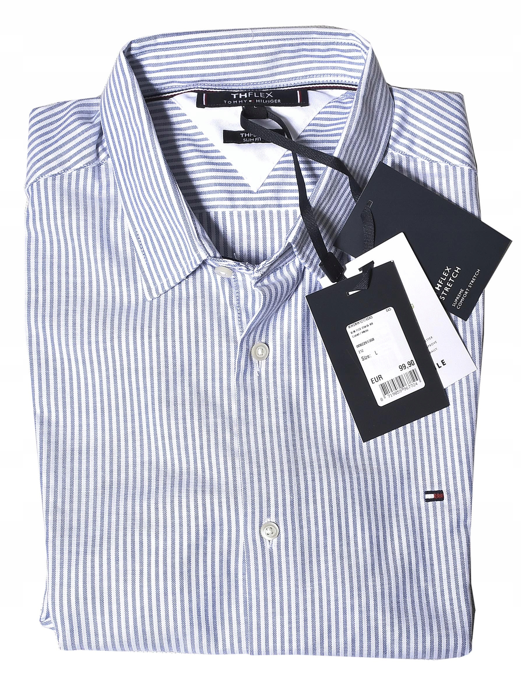 

Tommy Hilfiger koszula w paski Thflex slim L 42