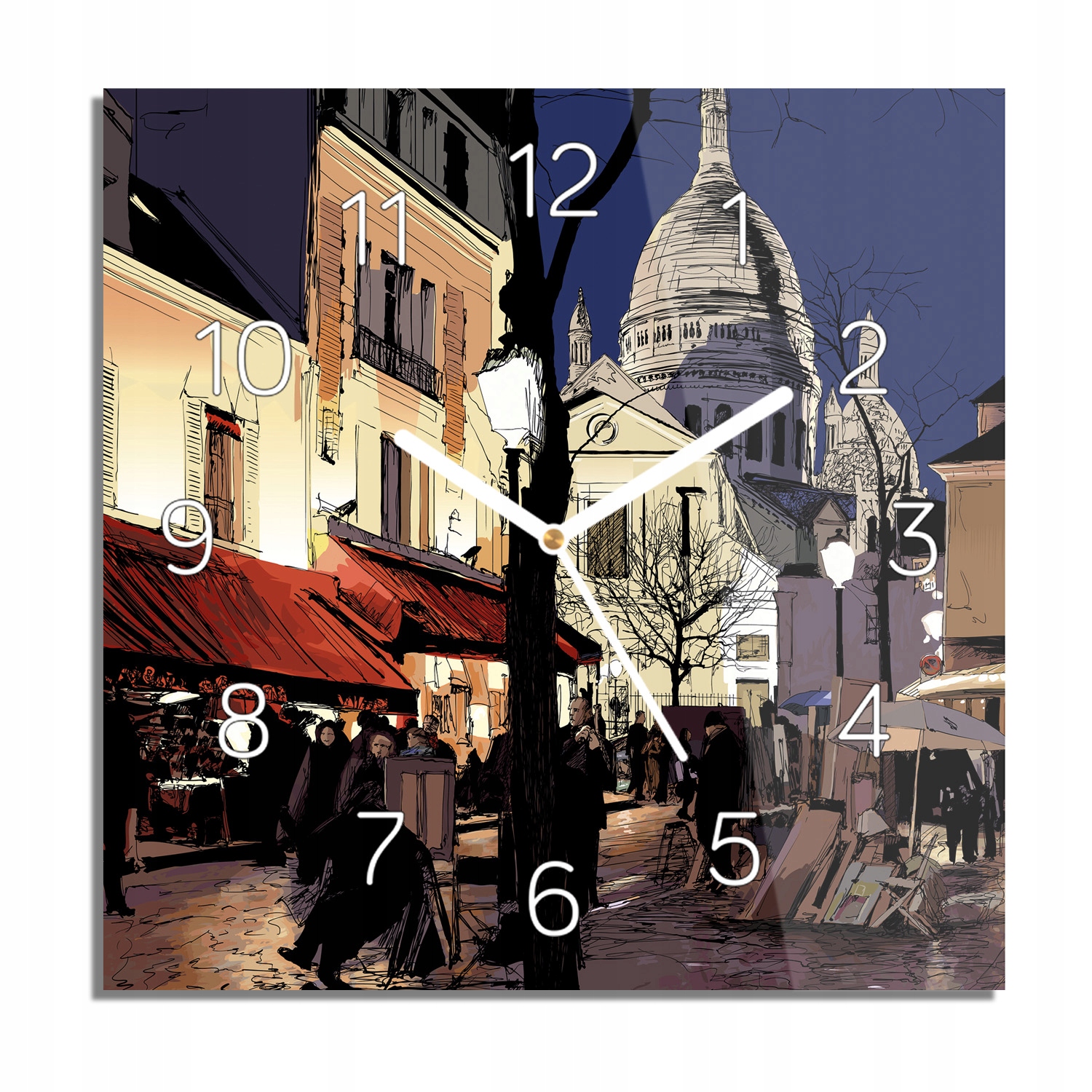 

Montmartre grafika foto-zegar do biura 30x30 cichy