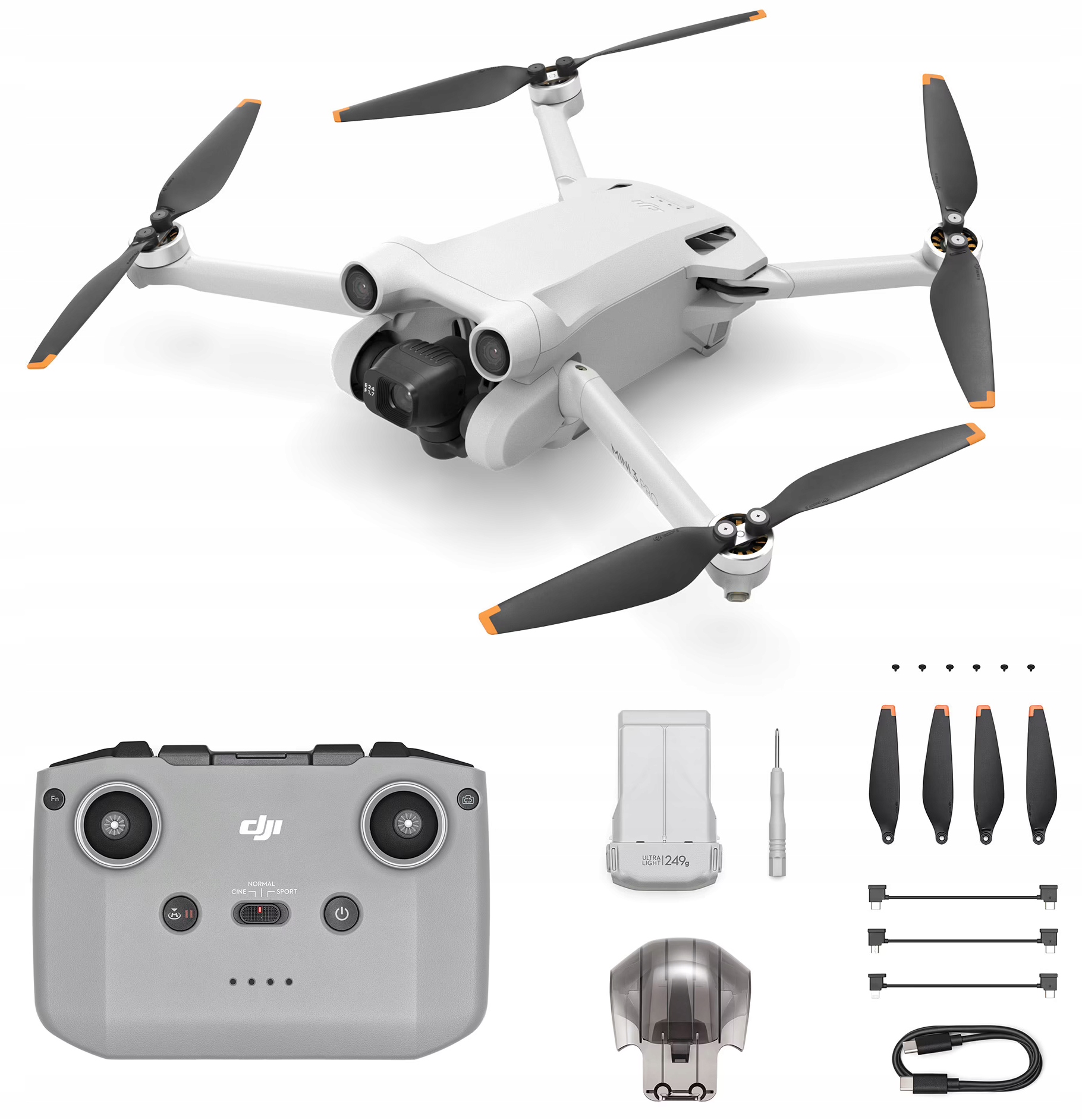 

Dron Dji Mini 3 Pro (RC-N1) 249g 4K 48MP 34min Gps