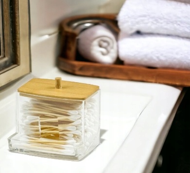 POJEMNIK na PATYCZKI DO USZU z podajnikiem bambus Marka Eleganza