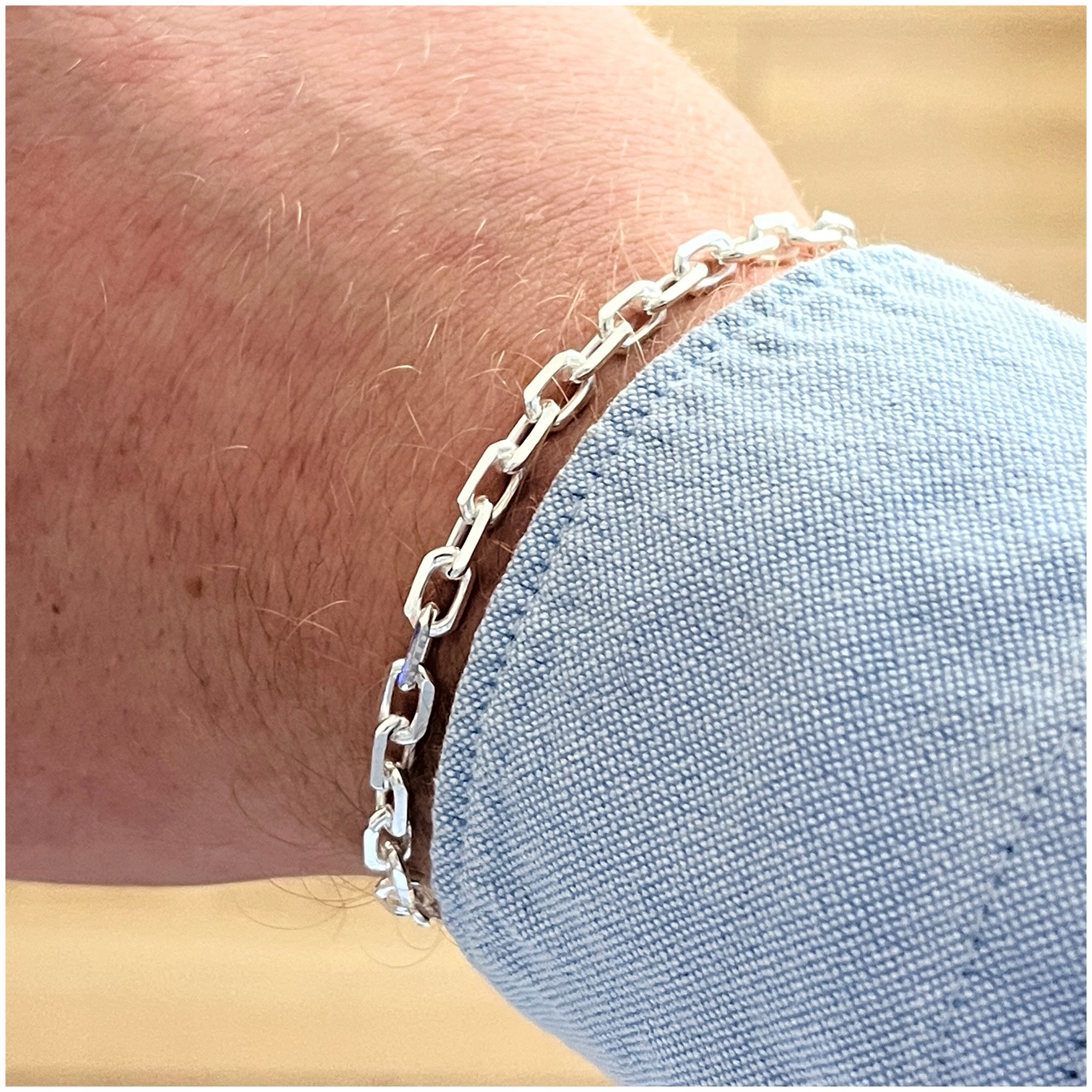 Pánský Náramek Stříbrný Ankr 4,5 MM 925 Elegantní Krabička