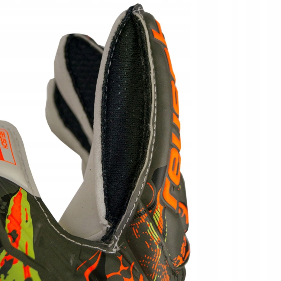 Rękawice Reusch Attrakt Solid Finger Support Jr 8 Kolor dominujący odcienie zieleni