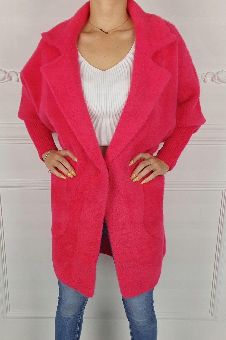 ALPAKA PŁASZCZ DAMSKI DAMSKA WEŁNA KOŁNIERZ KOLORY Model 123