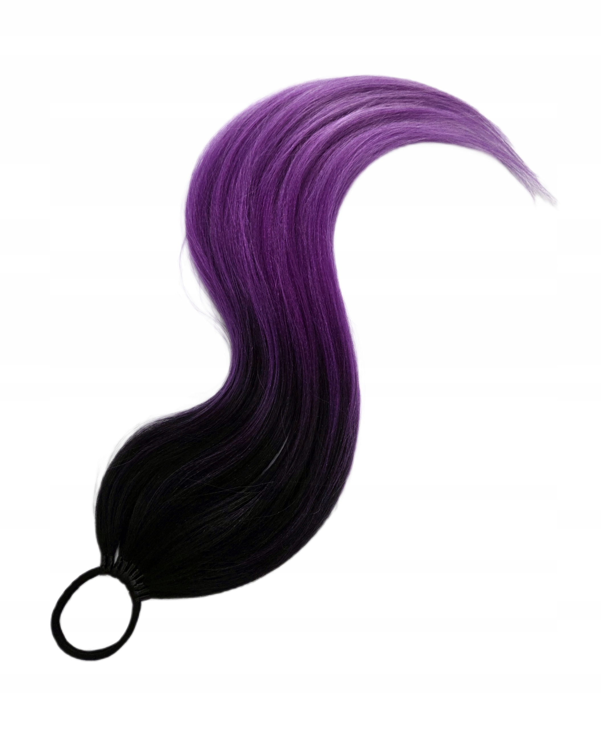 Připínací poník na gumičce, Příčesek, černá fialová ombre, Královna Bzů, 80 cm