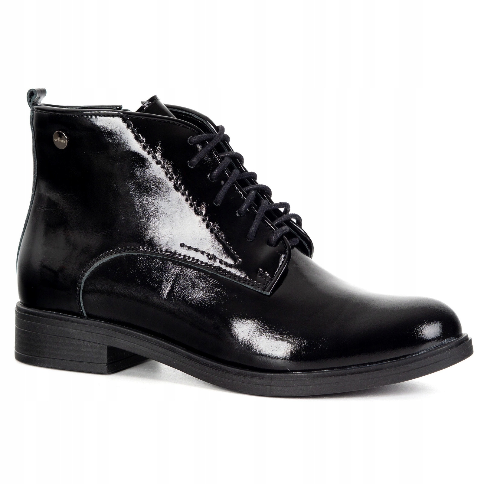 Dámské kotníkové boty 1229 Pol černé lakované kůže 39