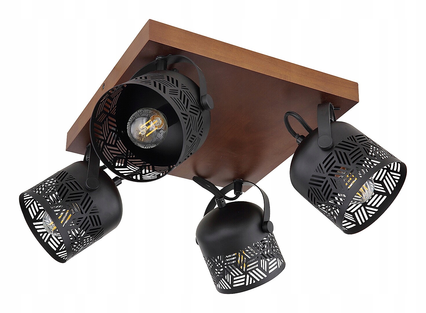 Stropní svítidlo reflektor ořechové barvy matná černá E14 4x40W Rotem 3299 Rabalux