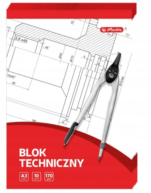 

Blok Techniczny A3 10 Kartek Herlitz 170g