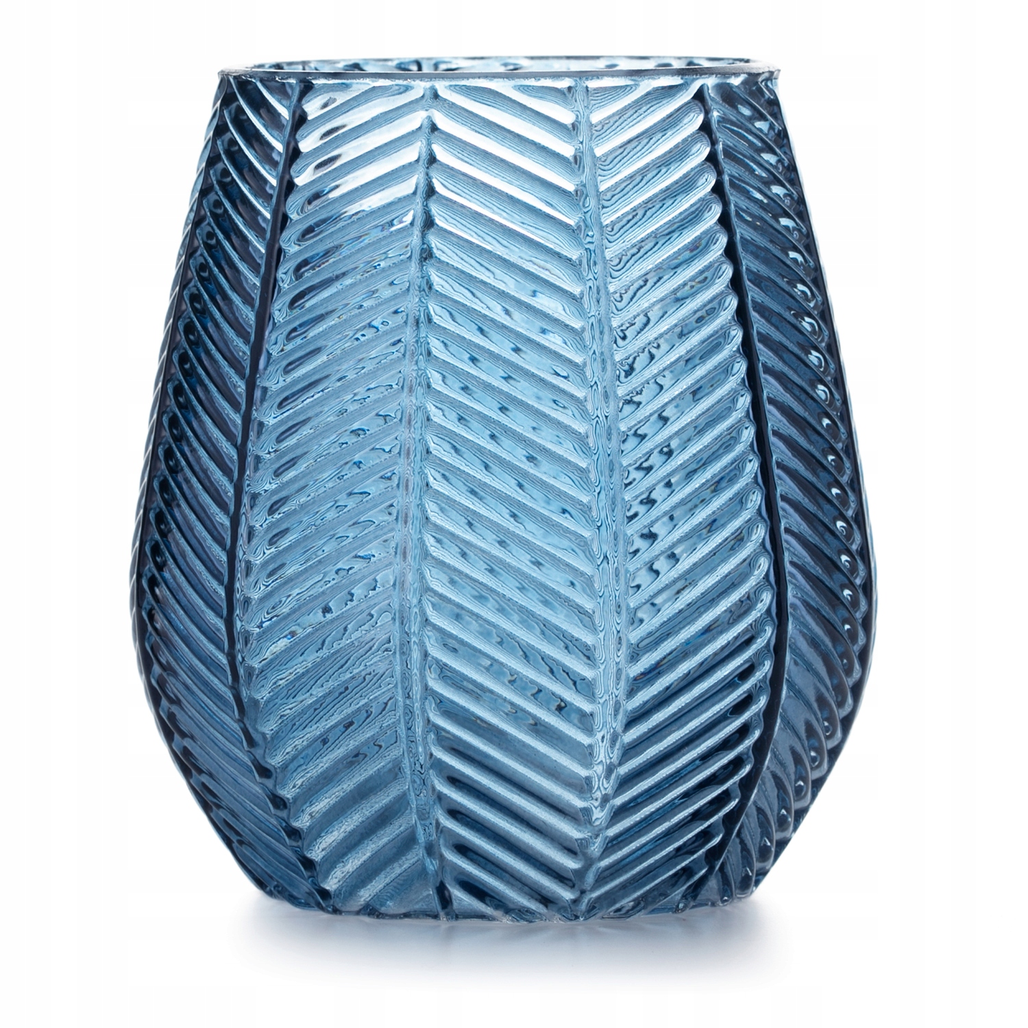 

Granatowy wazon szkło Mały ozdobny wzór 13,5cm