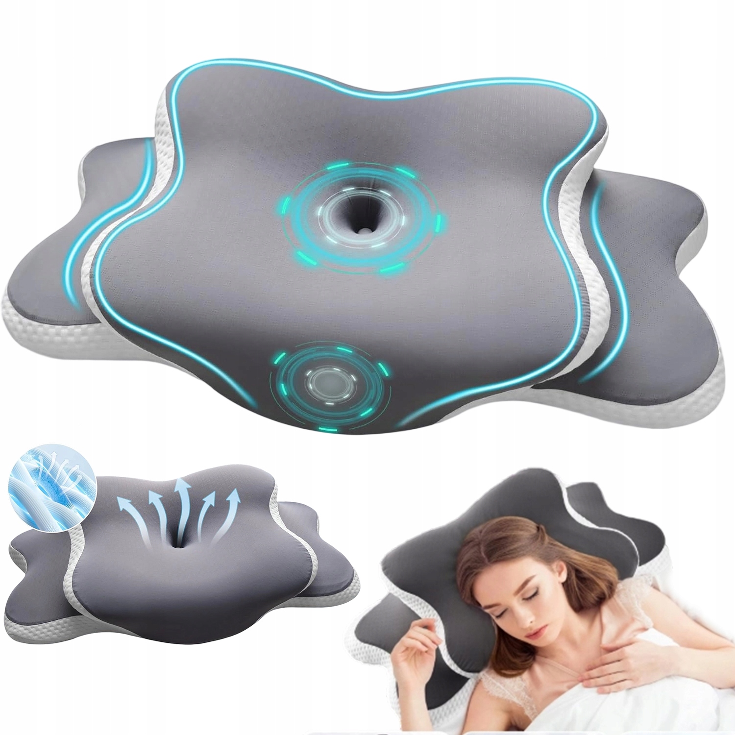 Poduszka Ortopedyczna Memory Pianka Ergonomiczna Na Szyję 10/14CM