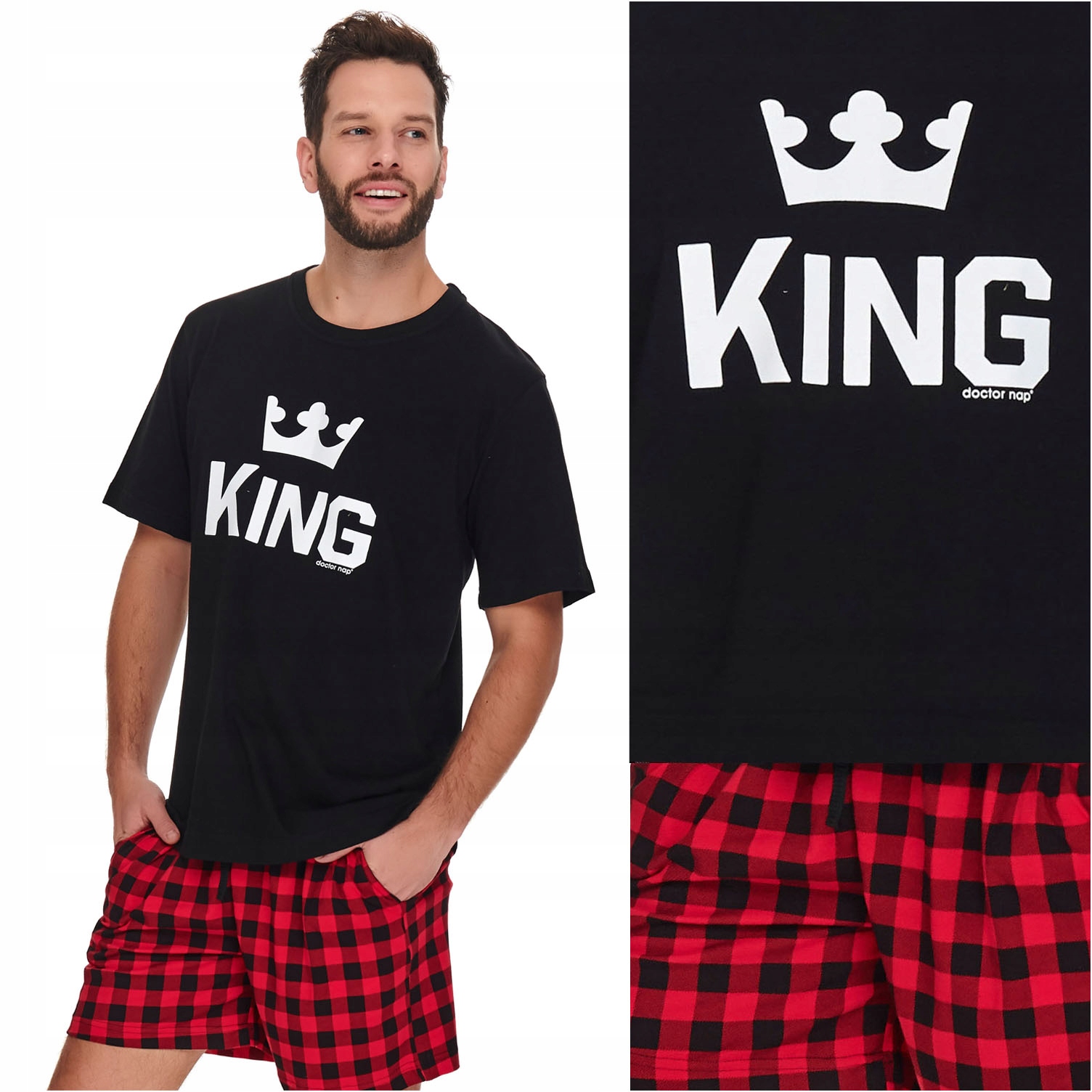

Doctor Nap 9952 King Red piżama męska krótka 3XL