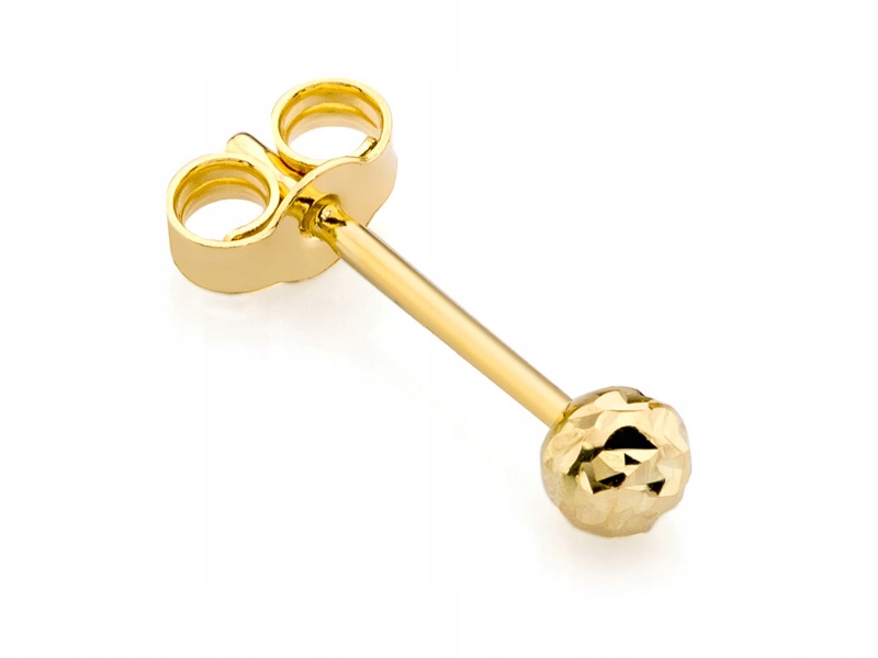 

Piękny Złoty Kolczyk pr. 333 8k Kulka 3mm Sztyft