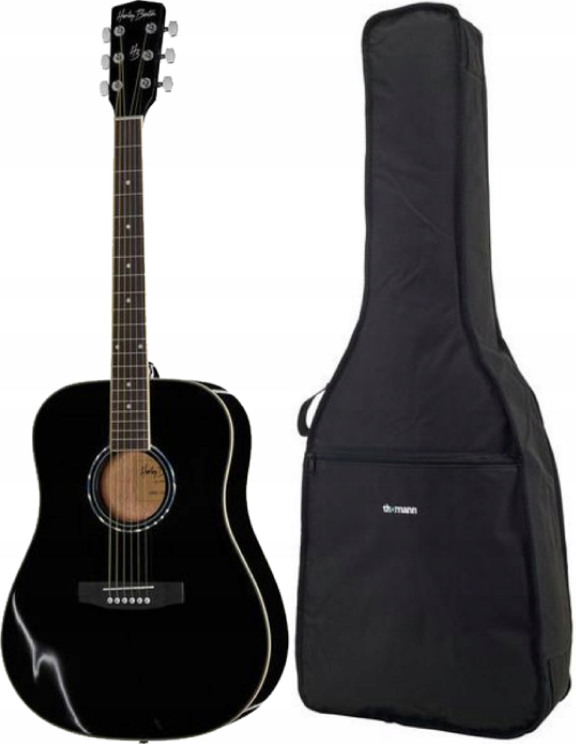 Akustická kytara Harley Benton D-120BK Mahagon Černá Lesklá Obal