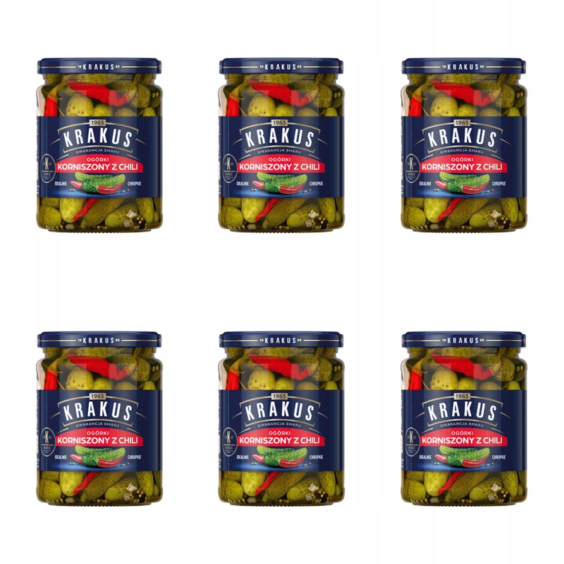Krakus Kořenové okurky s chilli 500 g X6