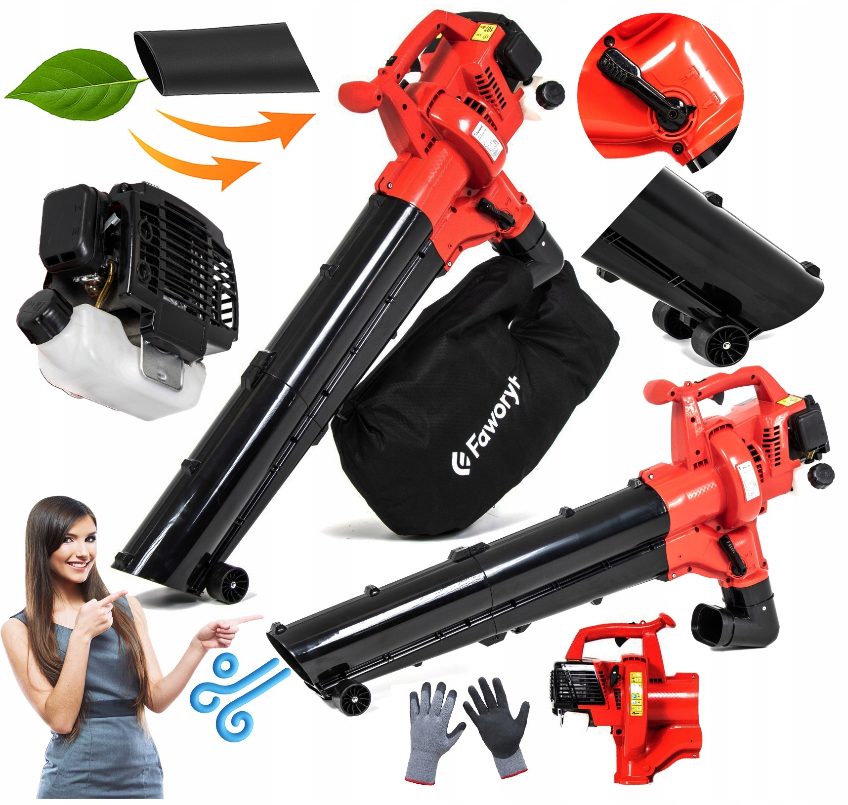 Benzínový Fúkač Lístia Záhradný Fúkač S Drvičom Vysávač Gw