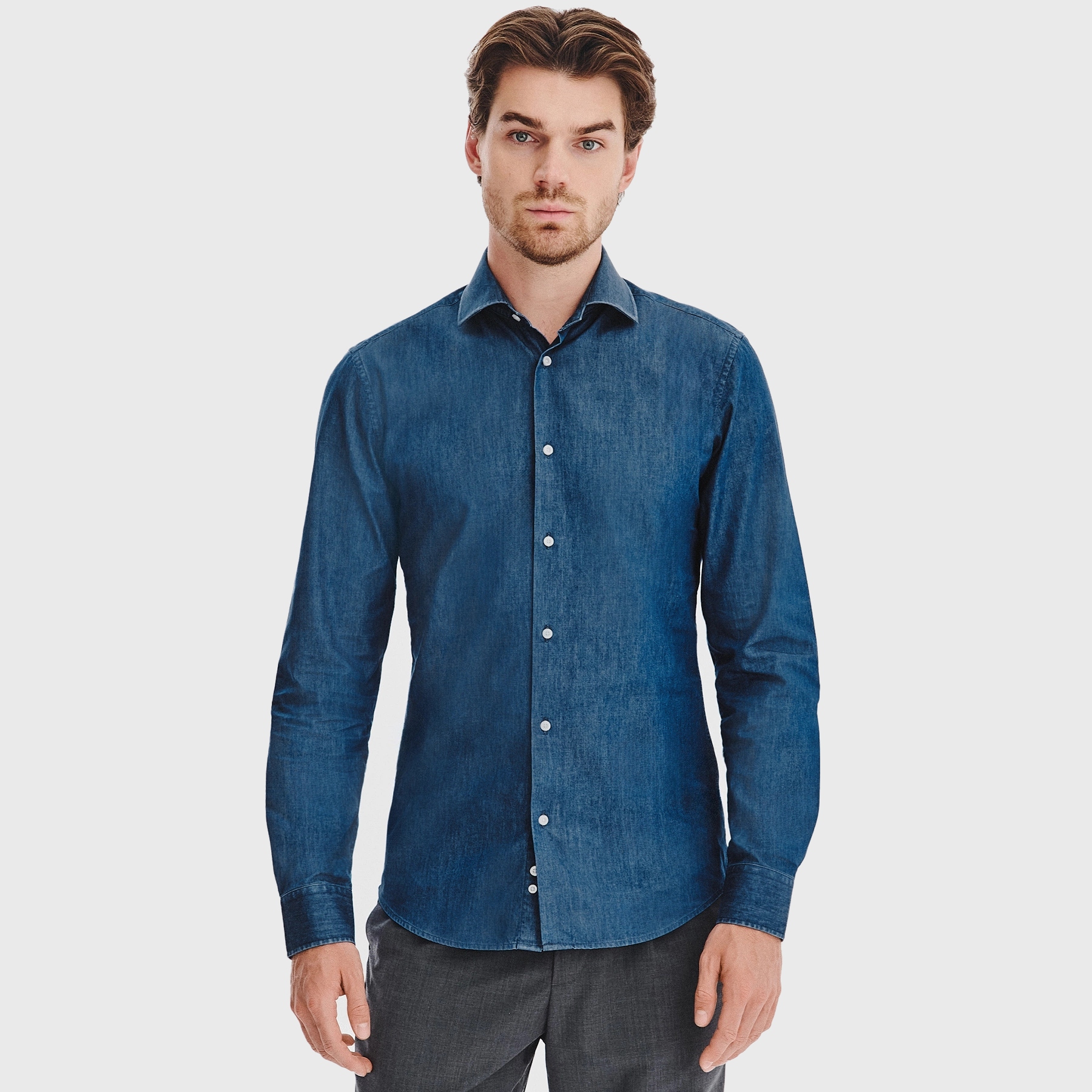 Pánské modré džínové tričko Pako Lorente vel XL