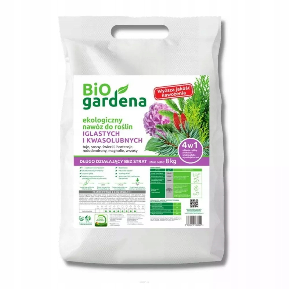 BiOgardena Nawóz 4w1 do Iglaków Thui Kwaśnolubnych 8kg Organiczny 3G Action