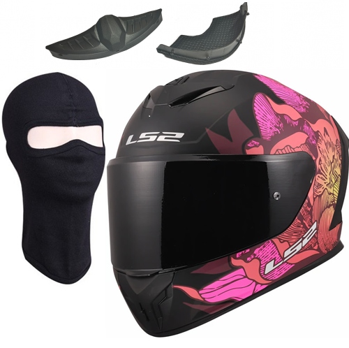 LS2 FF820 Rapid III Poppies II Black Pink motocyklová integrálna prilba Xs