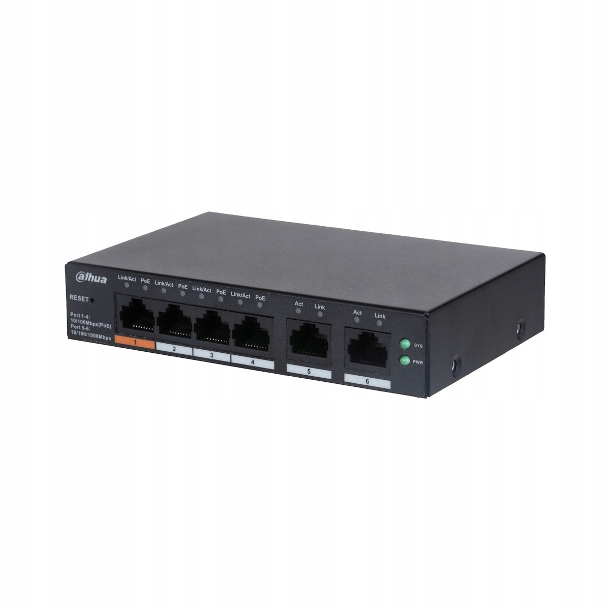 Switch 6-portowy Dahua 4xPoE 60W CS4006-4ET-60