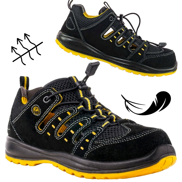 Sandały Robocze buty Oddychające Ochronne O1 bez podnoska Elastyczne Lekkie