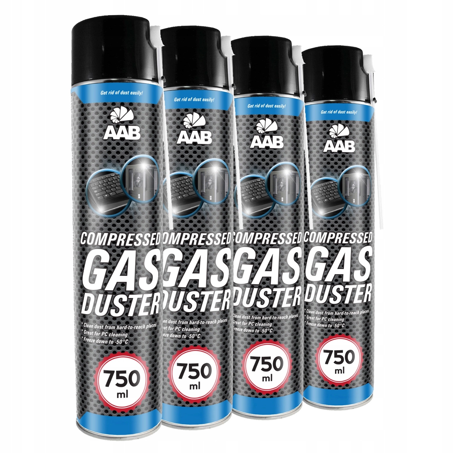 4x AABCOOLING SPRĘŻONE POWIETRZE 750ml + 8x RURKA