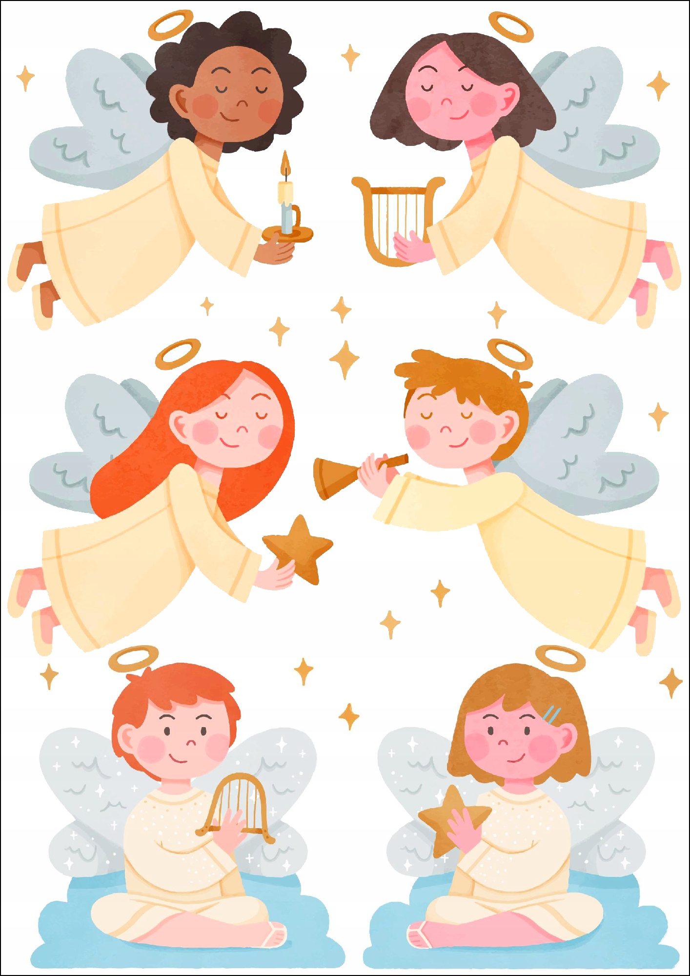 

PK15EI Tatuaże tymczasowe Anioły Aniołki zmywalne