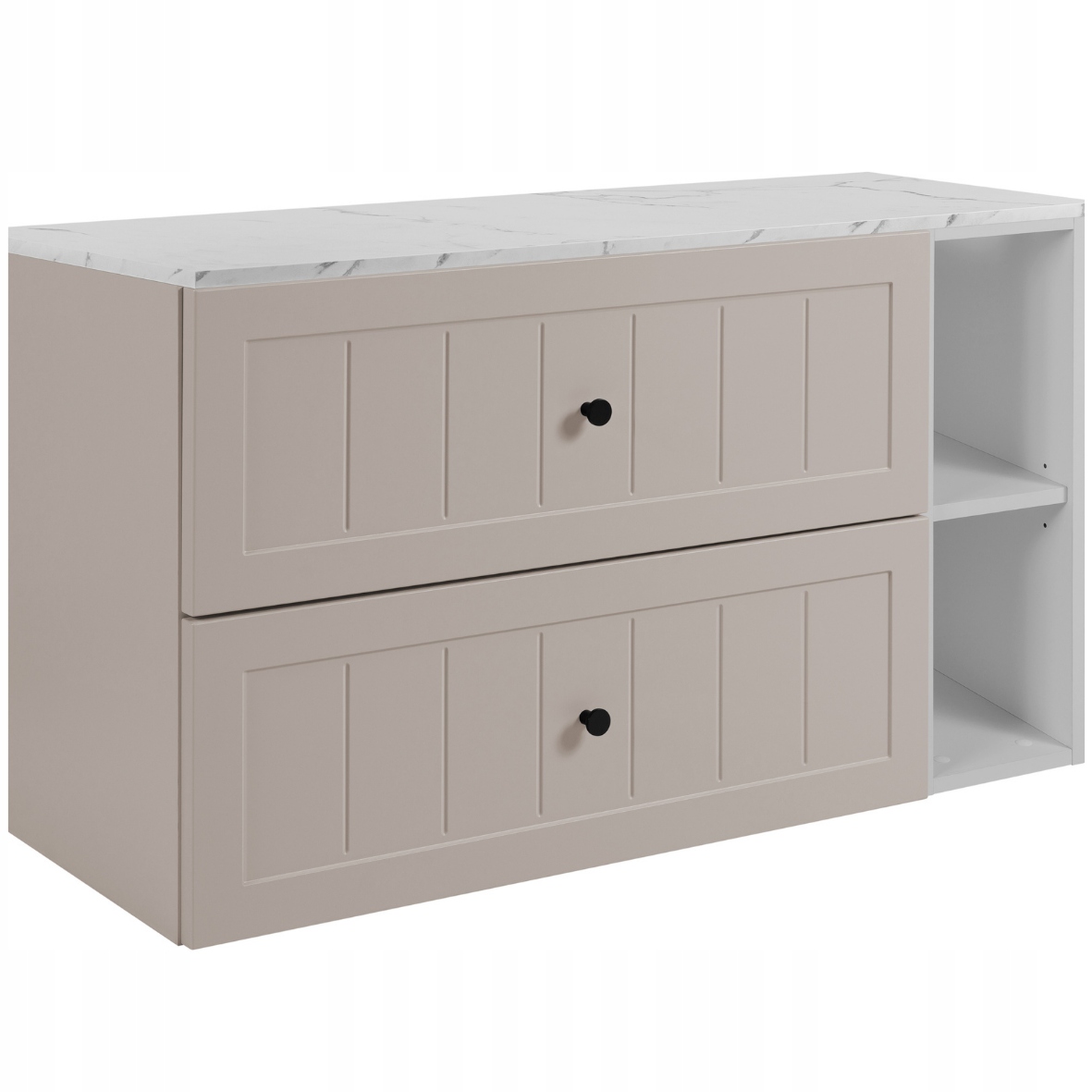 Koupelnová skříňka Pod Umyvadlo 100 kašmír Frézovaná Přední Strana knoflíky mramor