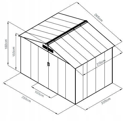 DREWUTNIA BLASZAK DOMEK OGRODOWY NARZĘDZIOWY SCHOWEK METALOWY NA ROWERY XL Materiał wykonania stal
