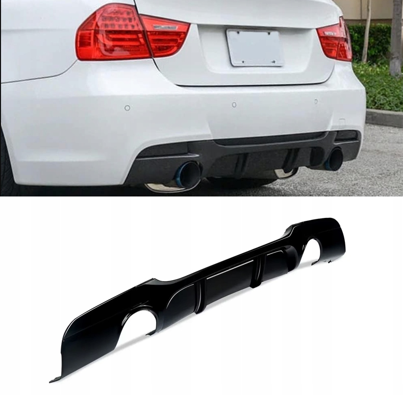 Difuzér Zadního Nárazníku Pro Bmw E90 E91 2005-2012 M Balíček Černý 335 Look