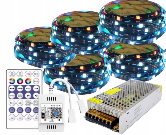 Led tečúca WiFi páska WS2811 Rgb s diaľkovým ovládaním 25 m