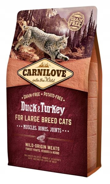 Levně Krmivo Carnilove Large Breed Cats Muscles, Bones, Joints Duck & Turkey 2kg