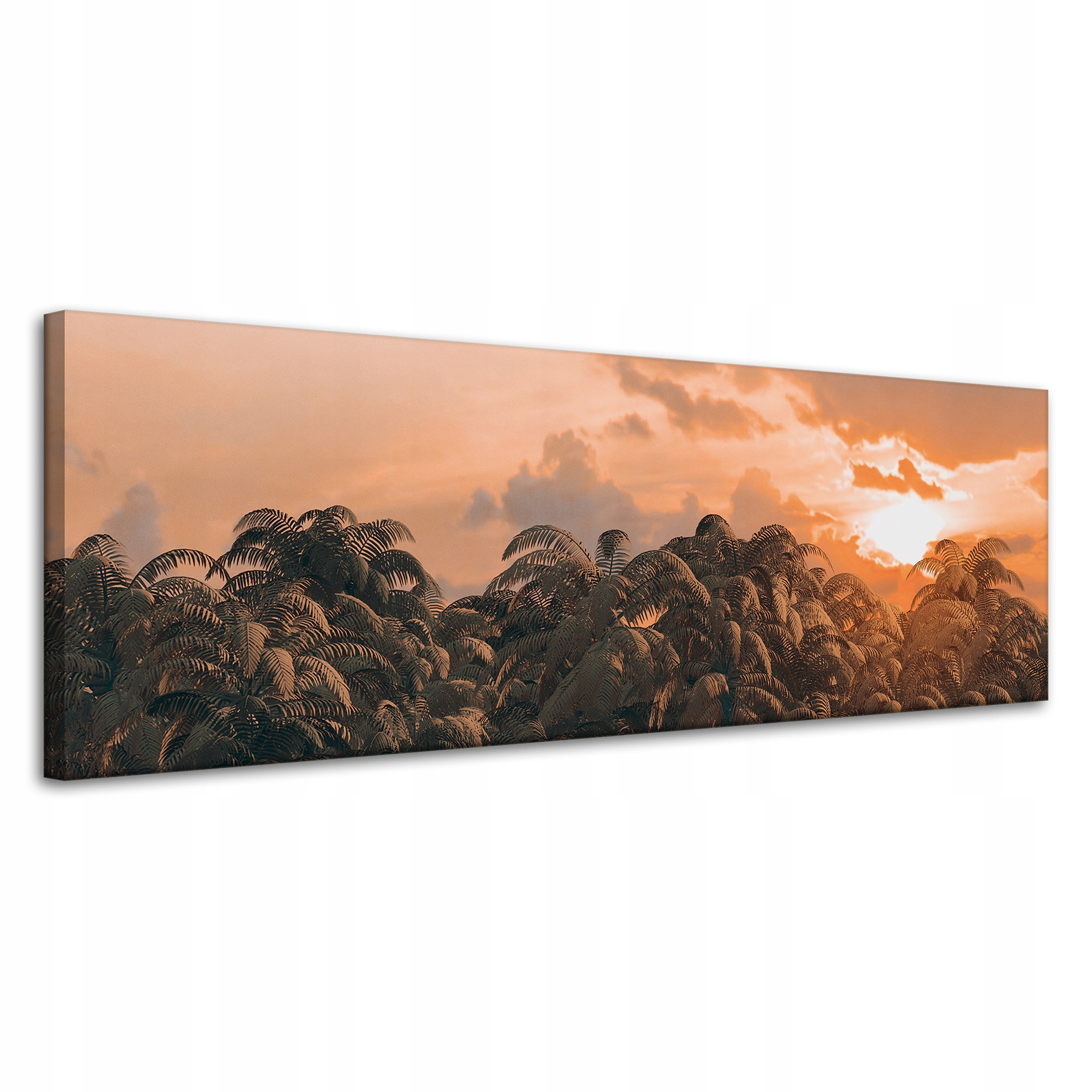 Obraz na plátně Stromy Západ Slunce Mraky Nebe 120x40 cm