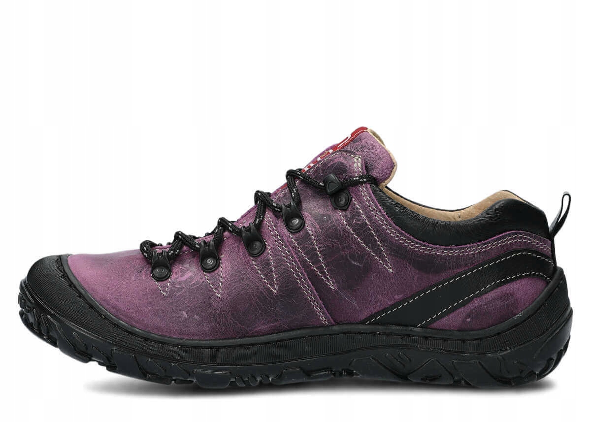 NAGABA 241 FIOLET - WYGODNE, SKÓRZANE PÓŁBUTY TREKKINGOWE DAMSKIE Oryginalne opakowanie producenta pudełko