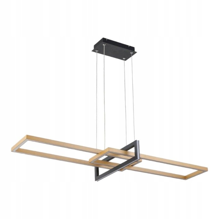 Elegantní zlatá čtvercová Led lampa Aspen Led je ideální nad jídelní stůl