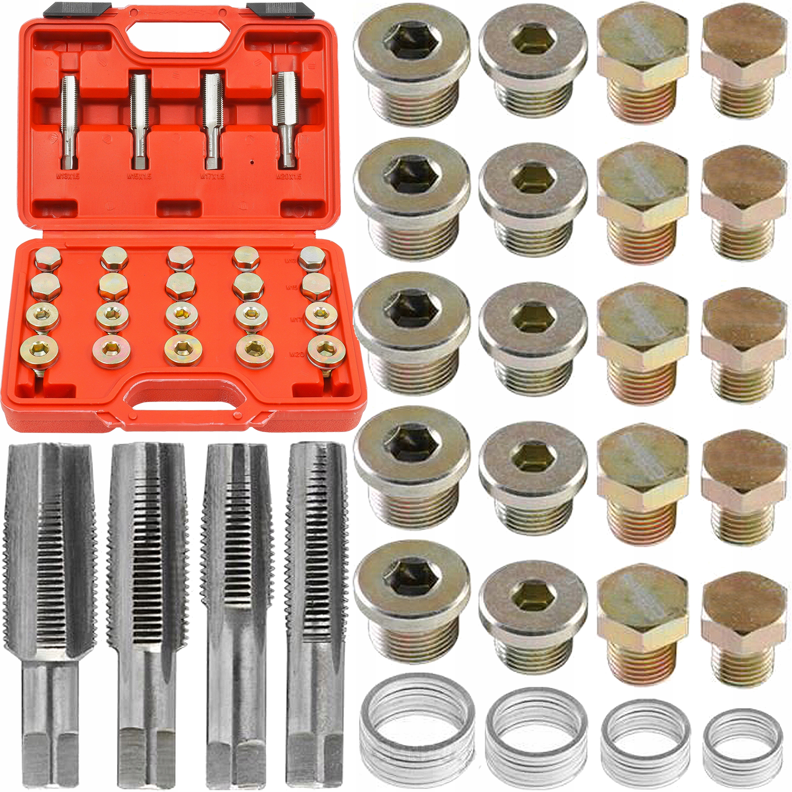 ZESTAW NAPRAWCZY KORKÓW KORKI GWINTÓW GWINTU MISKI OLEJOWEJ MISEK OLEJOWYCH