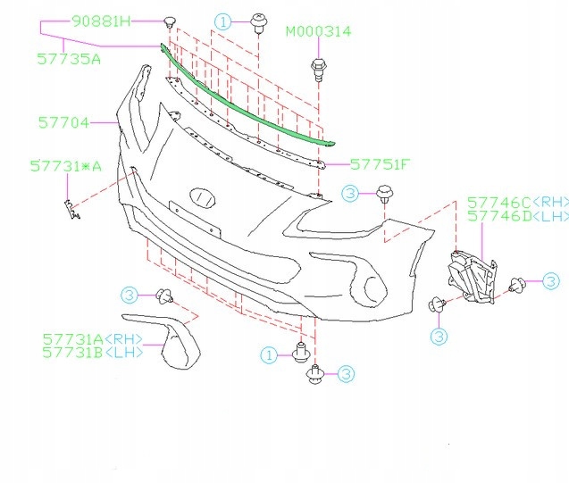 57735CC000 - ПРОКЛАДКА БАМПЕРА КАПОТА SUBARU BRZ 2.4 T 2022-