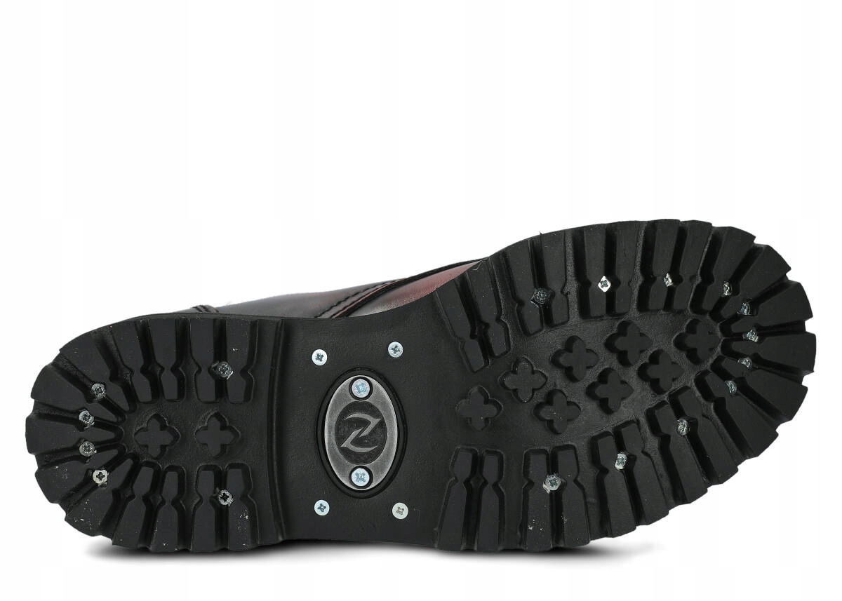 NAGABA 10H CZERWONY - CZARNY - GLANY MĘSKIE, SKÓRZANE LICO - STEEL NOSE Rozmiar 43