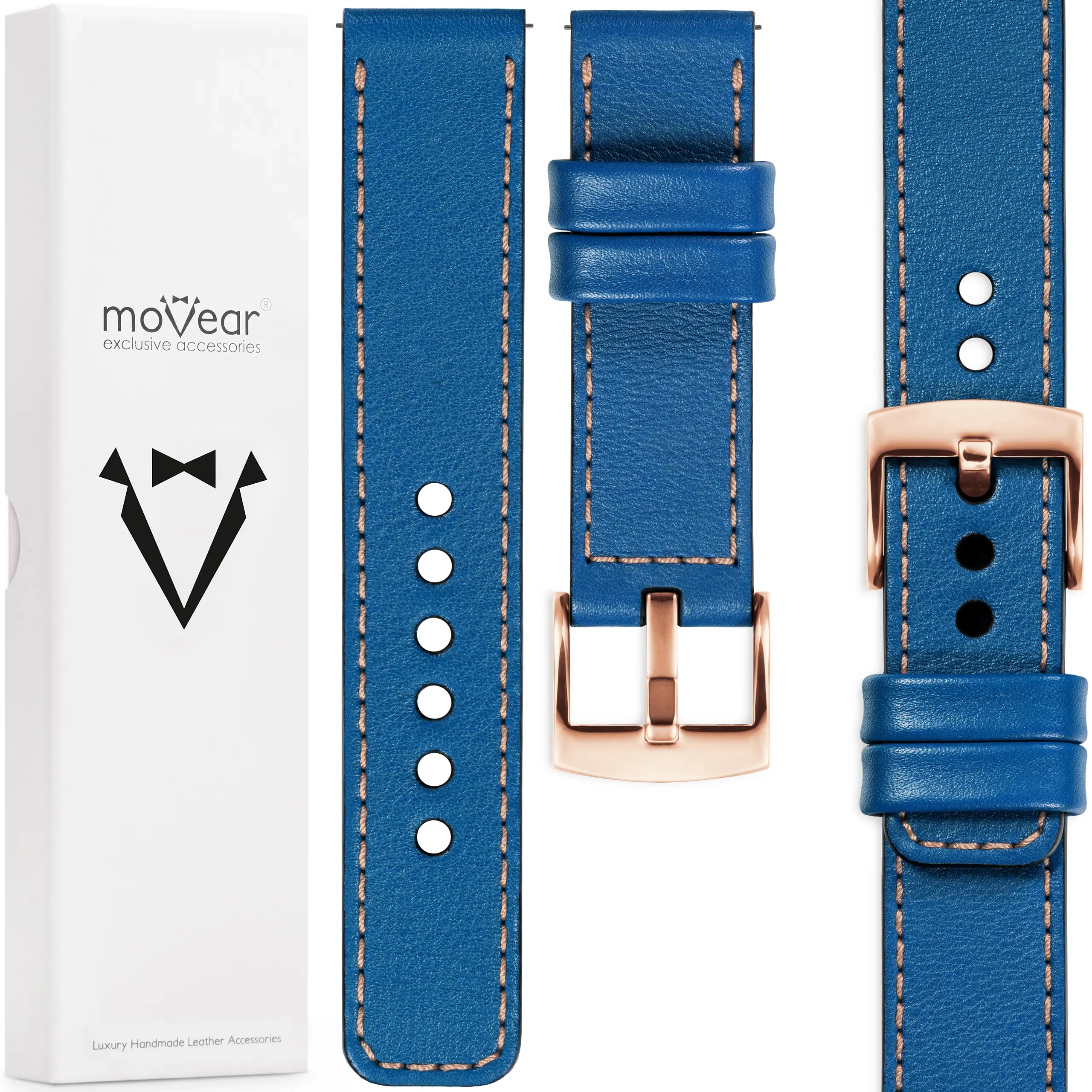 Exkluzivní řemínek 18 mm pro prémiové hodinky, stylový Movear, modrý