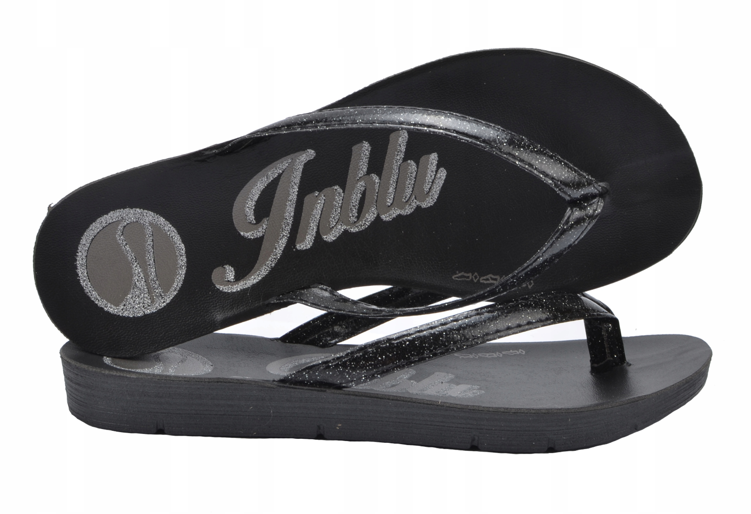 INBLU JAPONKI DAMSKIE KLAPKI CZARNE ME-40 WYGODNE LATO R 38