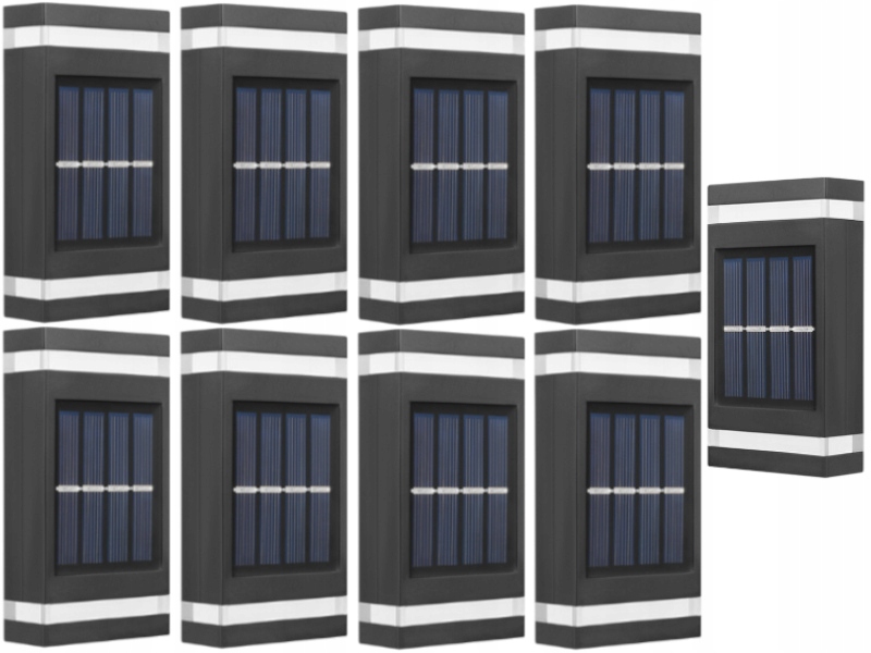 9 x Solární Led nástěnné svítidlo Solární zahradní lampa se senzorem soumraku