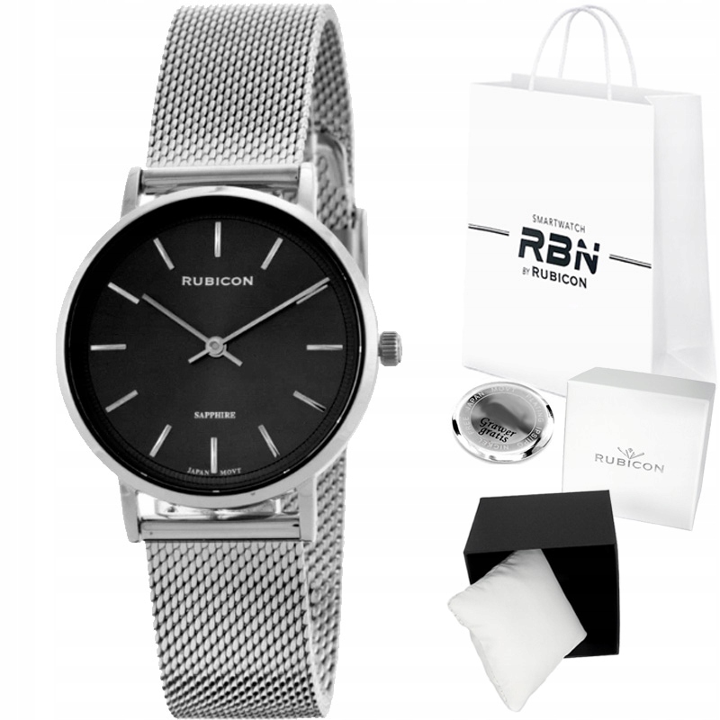 Dámské hodinky Rubicon RNBD88 Safírové Sklo – náramek ze síťoviny