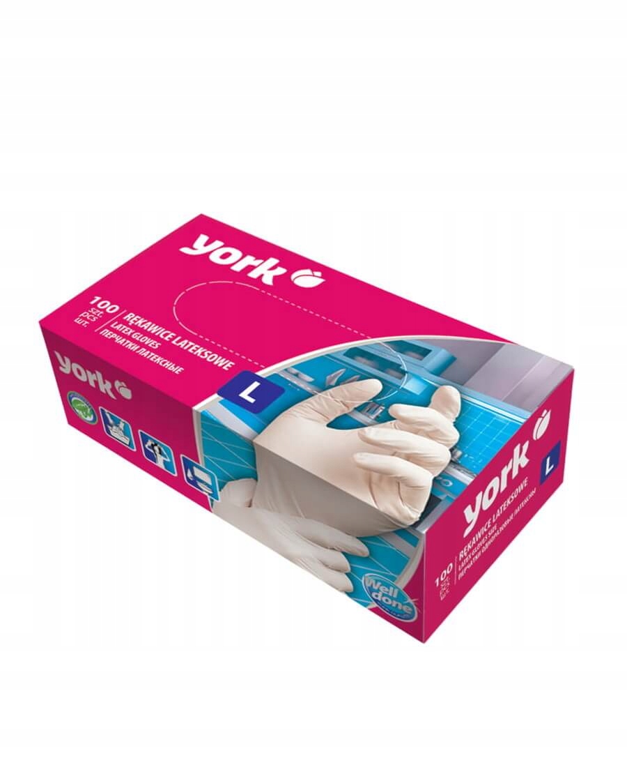 York latexové rukavice L 100 ks