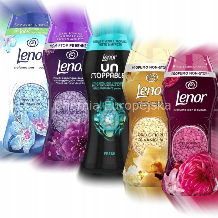 5 x Lenor Unstoppables Perličky vonné granule na praní Set MIX 975 g