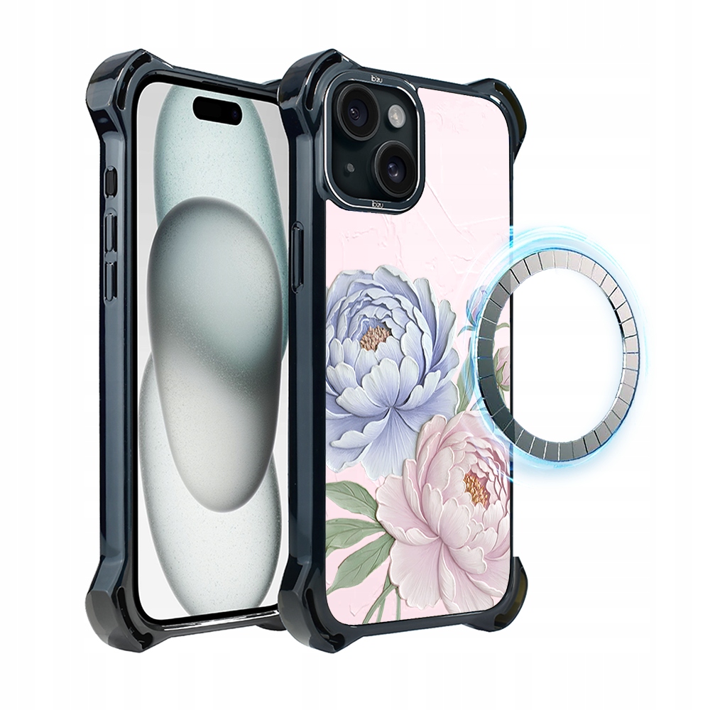 Pouzdro pro iPhone 15 Ibizu DropGuard Ultra s MagSafe, pivoňkově růžové