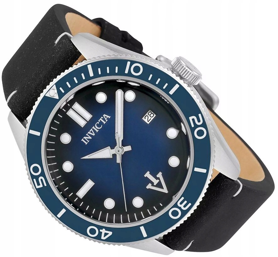 Automatické Pánské Hodinky Invicta 33515 Vintage Modré Na Pásku 44 mm