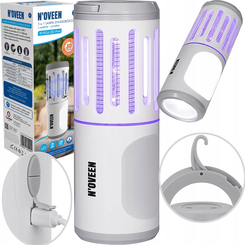 

Lampa Na Owady Lampka Latarka Biwak Akumulator 3W1