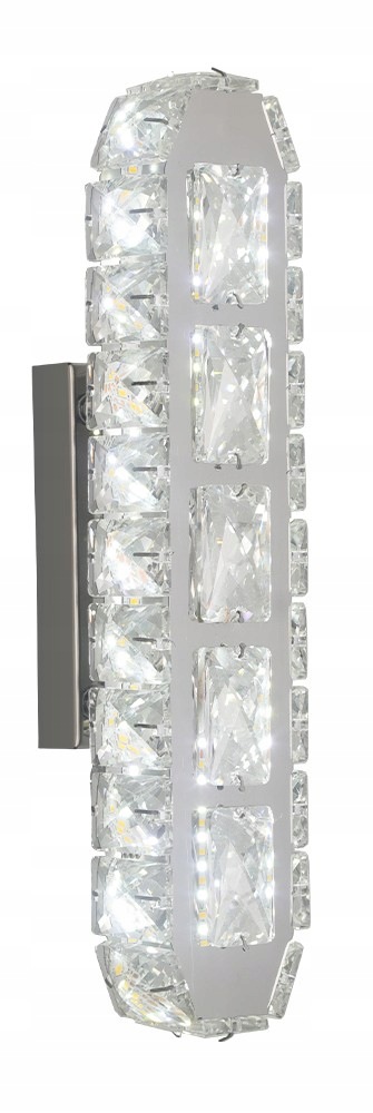 Led krištáľová nástenná lampa Silver Crystal – strieborná, 3 farby svetla, moderná