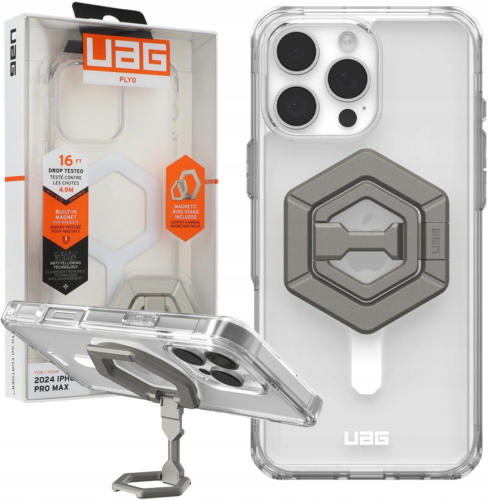 Uag Plyo ochranné puzdro pre iPhone 16 Pro Max MagSafe, stojan Magnetic Ring